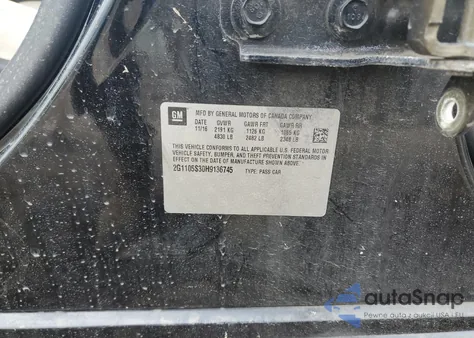 2017 Chevrolet Impala Lt из США, поврежденный, VIN 2G1105S30H9136745